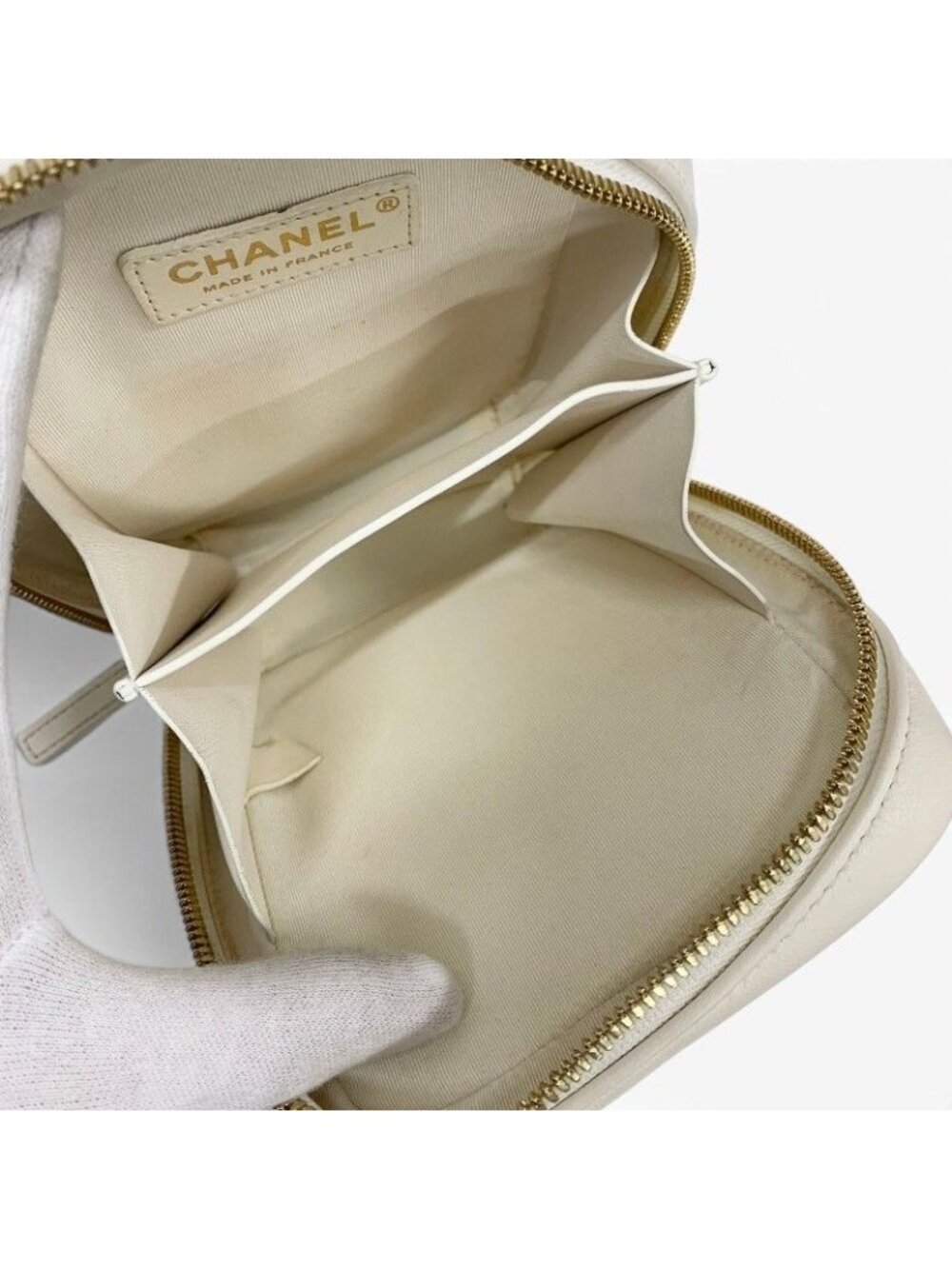 Chanel Shoulder Bag Lambskin White Gold CC Logo Quilted Chain 2-Way - Picture 6 of 10